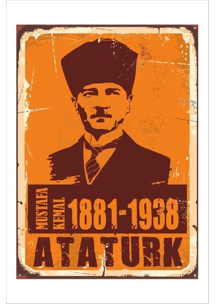 Retro Mustafa Kemal Atatürk -1881-1938 Vintage 20 x 30 Tablo