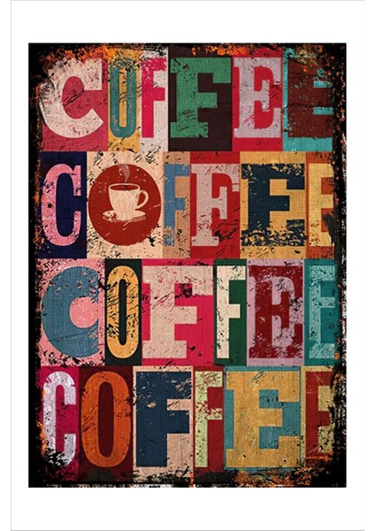 Retro Coffee Vintage 20 x 30 cm Tablo