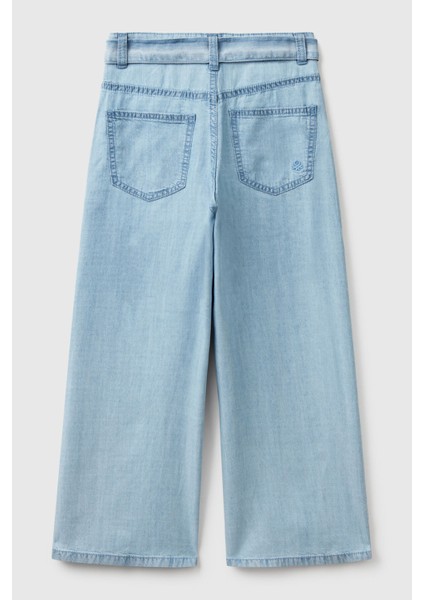Wide Leg Yüksek Bel Bol Paça Pantolon Kız Çocuk Pantolon 4FFKCE03Q modelleri