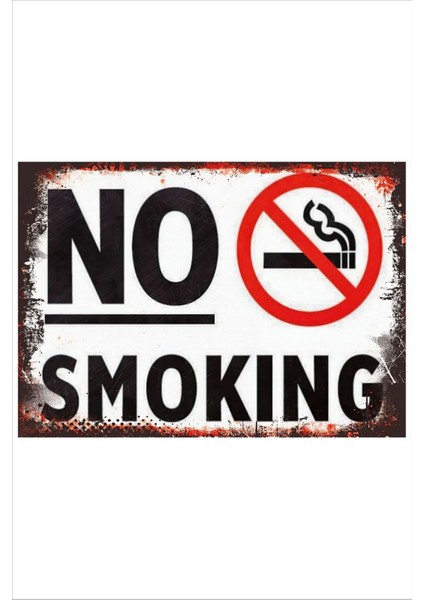 Retro No Smoking Vintage 20 x 30 Tablo