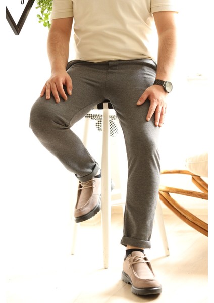 Erkek Slim Fit Likralı Beli Lastikli Jogger Pantolon| Slim Fit ve Rahat Pantolon