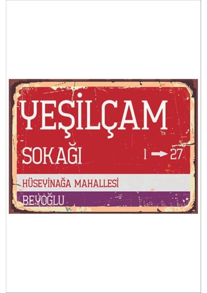 Retro Yeşilçam Sokağı Duvar Yazıları Sözleri A4 Tablo