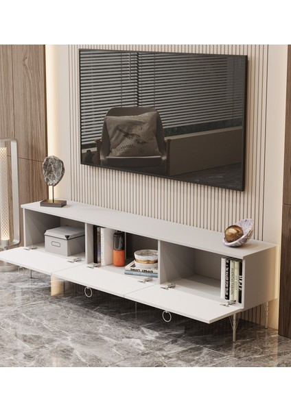 Andromeda Silver Serisi 180 cm 3 Kapaklı Mdf Tv Ünitesi 180 x 50 x 32 cm fiyatları