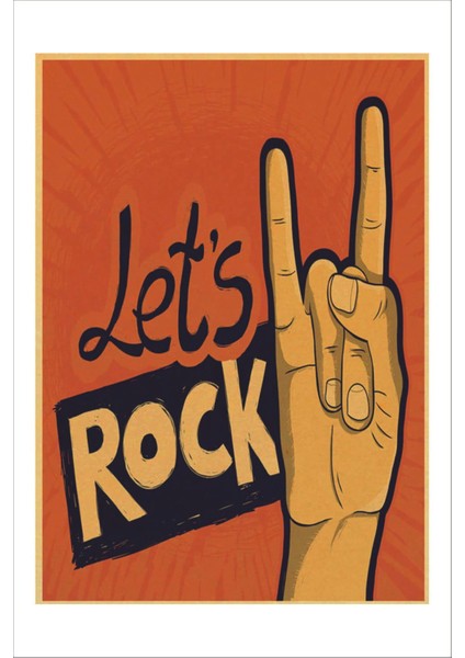 Retro Lets Rock Vintage 20 x 30 Tablo