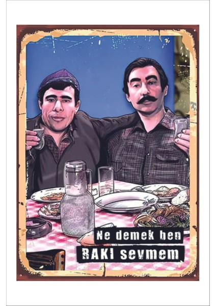 Retro Ilyas Salman,şener Şen Komik Esprili Eğlenceli Yeşilçam Vintage 20 x 30 Tablo