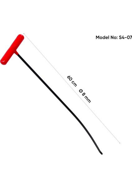 60 cm 8 mm Çap Makas Çubuğu - Kobra Uçlu Boyasız Göçük Düzeltme Çubuğu - S4-07, Pdr Çubuk