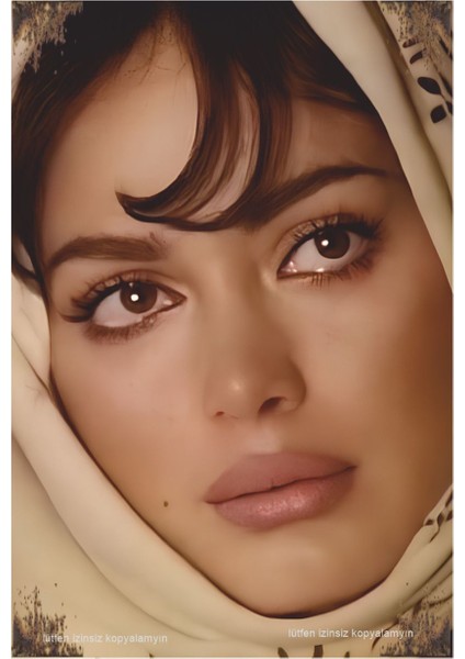 Yeşilçam Türk Sineması Türkan Şoray Ev Dekorayon Tablo Retro Ahşap Poster