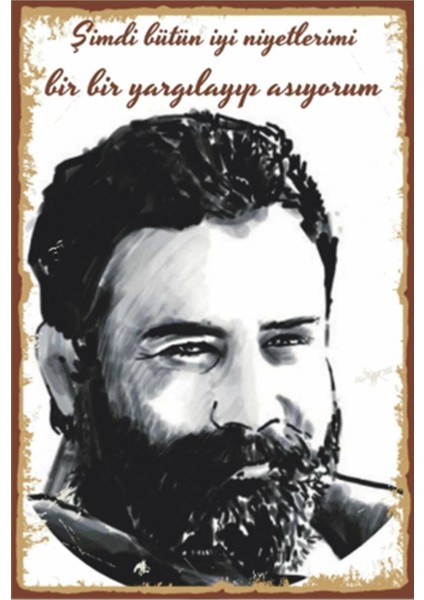 Ahmet Kaya Sözleri Retro Ahşap Poster
