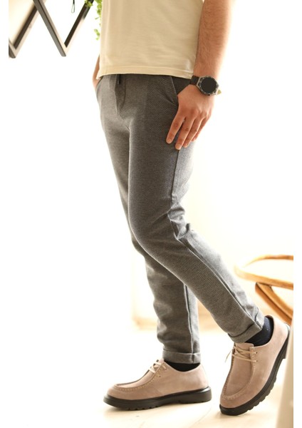 Erkek Duble Paça | Beli Lastikli Jogger Pantolon | Cepli Tasarım | Şık ve Rahat Model