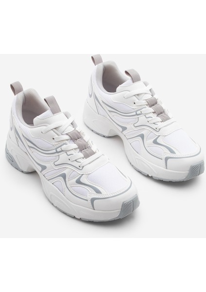 Kadın Sneaker Kalın Taban Bağcıklı Çok Parçalı Spor Ayakkabı Asvora