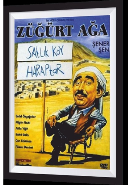 Züğürt Ağa Şener Şen Satılık Köy Yeşilçam Retro Ahşap Poster