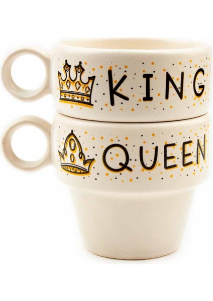 King & Queen 2'li Espresso Bardak Seti - Hediye Seramik Fincan fiyatları