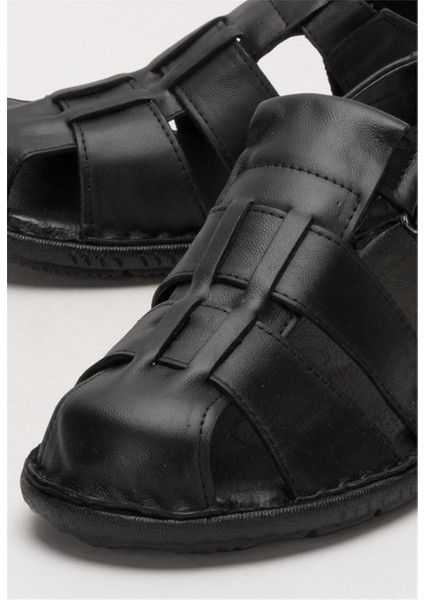 Erkek Hakiki Deri Yazlık Hafif Günlük Ayakkabı Sandalet SİYAH indirimleri