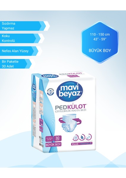 Külotlu Hasta Bezi Büyük Boy 30'lu