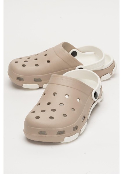 Unisex Çift Tabanlı Ortopedik Hemşire Doktor Aşçı Laboratuvar Deniz Havuz Terliği Sandalet Bej - Beyaz indirimleri