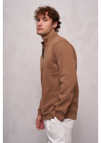 John Borners Erkek Üç Iplik Yarım Fermuarlı Sweatshirt modelleri