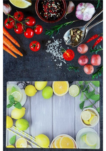 Cam Kesme Tahtası ve Sunum Tablası Kırılmaz Çizilmez Kaymaz 35CM x 25CM