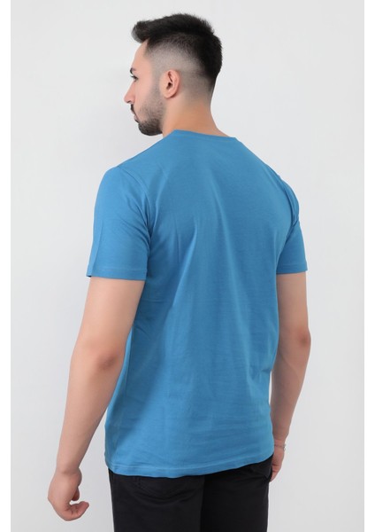 Mavi Erkek Want To Live Baskılı T-Shirt