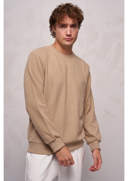 Erkek Bisiklet Yaka Süs Etiketli Selanik Sweatshirt - 5053