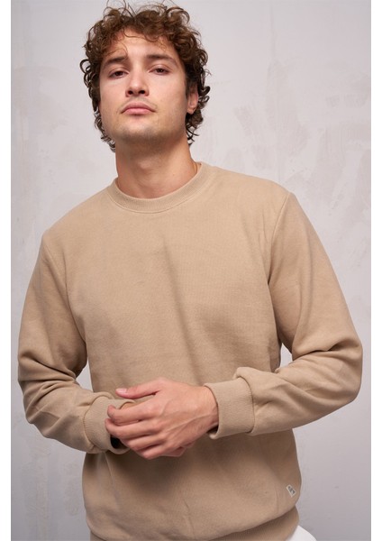 Erkek Bisiklet Yaka Süs Etiketli Selanik Sweatshirt - 5053 fiyatları