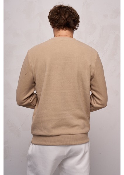 Erkek Bisiklet Yaka Süs Etiketli Selanik Sweatshirt - 5053 fırsatları