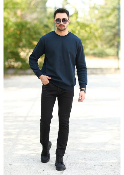 Jb Indigo Erkek O Yaka Laking Pike Pamuklu Sweat - 5453 fırsatları