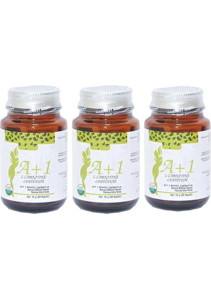 Hhs A1 L-Carnitine Lepidium A 1 Bitkisel 30 Kapsül x 3 Adet Kutu