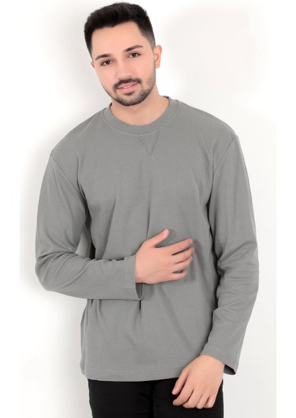 Erkek A.haki Iğne Çıkartmalı Interlok Regular Sweat indirimleri