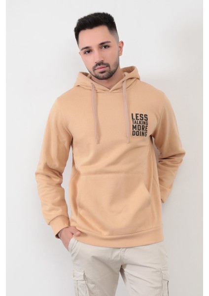 Kum Erkek Lets Talking Oversize Kanguru Cepli Kapüşonlu Sweatshirt