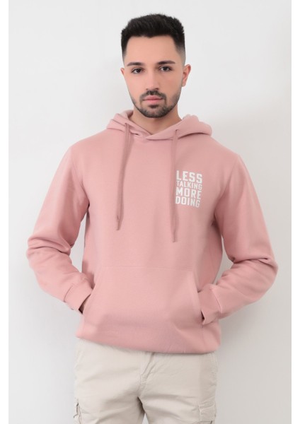 Pudra Erkek Lets Talking Oversize Kanguru Cepli Kapüşonlu Sweatshirt fiyatları