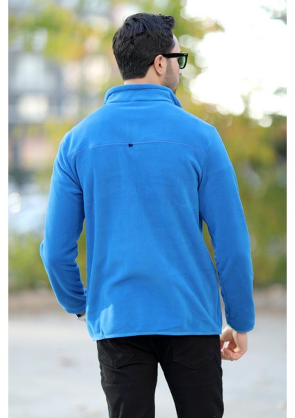 Erkek Dik Yaka Polar Saks Yarım Fermuar Nakış Detaylı Regularfit - 6001 fırsatları