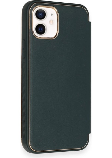 Iphone 11 Kılıf Dolpin Kapaklı - Koyu Yeşil Mrayd