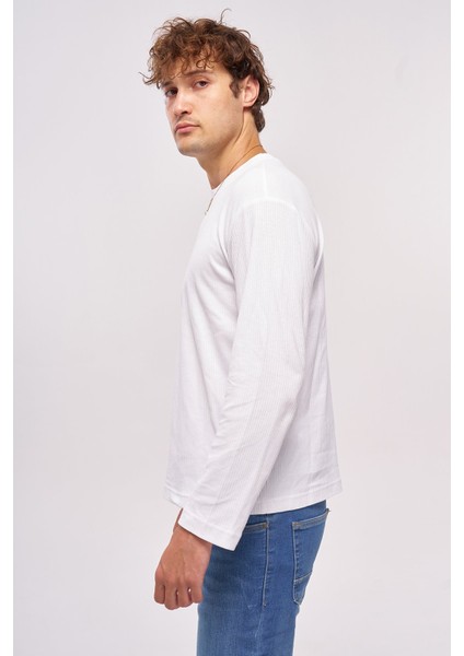 John Borners Erkek Bisiklet Yaka Iğne Çıkartmalı Sweatshirt modelleri