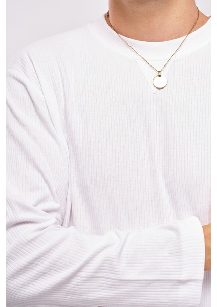 John Borners Erkek Bisiklet Yaka Iğne Çıkartmalı Sweatshirt indirimleri