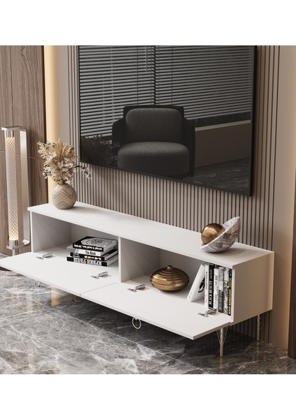 Andromeda Silver Serisi 140 cm 2 Kapaklı Mdf Tv Ünitesi 140 x 50 x 32 cm fiyatları