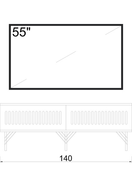 Andromeda Silver Serisi 140 cm 2 Kapaklı Mdf Tv Ünitesi 140 x 50 x 32 cm indirimleri