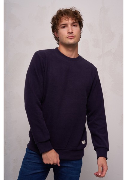 Erkek Bisiklet Yaka Süs Etiketli Selanik Sweatshirt - 5053