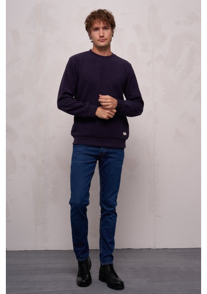 Erkek Bisiklet Yaka Süs Etiketli Selanik Sweatshirt - 5053 fiyatları