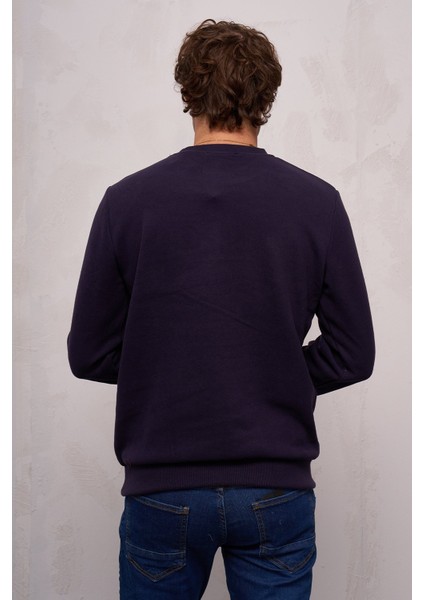 Erkek Bisiklet Yaka Süs Etiketli Selanik Sweatshirt - 5053 fırsatları