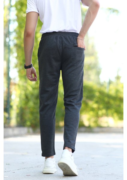 Erkek Füme Eşofman Altı Üç Cepli Beli Lastikli ve Kordonlu %100 Pamuk - 2401 indirimleri