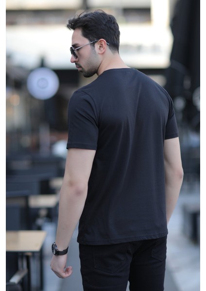 Erkek Bisiklet Yaka California Enjeksiyon Baskılı T-Shirt Siyah - 2020-2 fırsatları