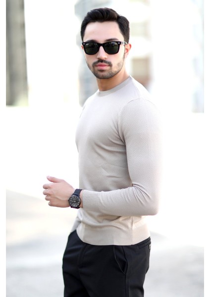 Erkek Pirinç Örgü Kazak Vizon Bisiklet Yaka Triko %100 Mikro Flament - 1005 fiyatları