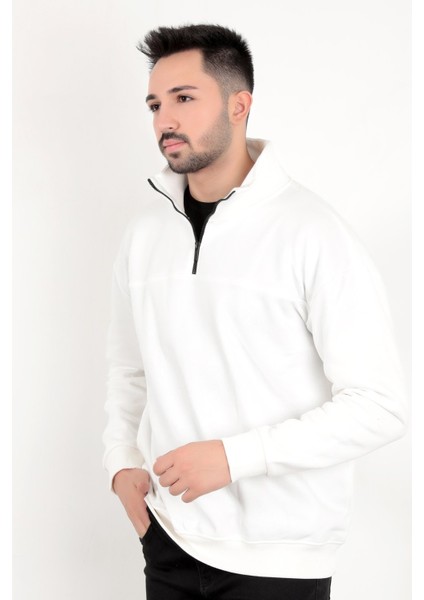 Erkek Yarım Fermuarlı Oversize Sweatshirt fiyatları