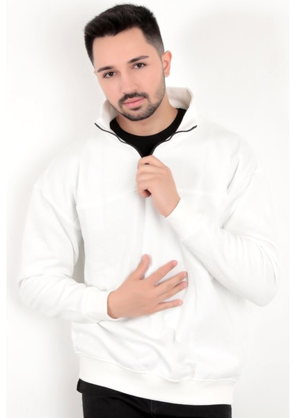 Erkek Yarım Fermuarlı Oversize Sweatshirt fırsatları