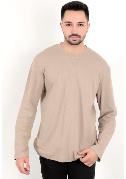 Erkek S.kahve Iğne Çıkartmalı Interlok Regular Sweat