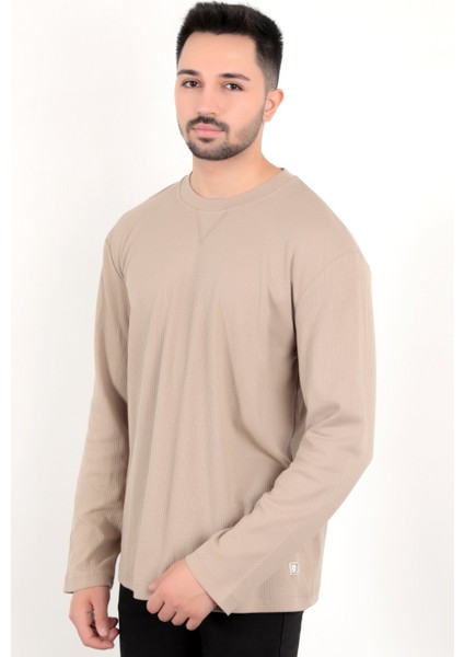 Erkek S.kahve Iğne Çıkartmalı Interlok Regular Sweat