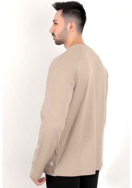 Erkek S.kahve Iğne Çıkartmalı Interlok Regular Sweat