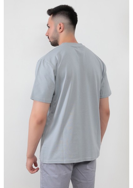 Açık Gri Erkek Live Love Baskılı Regular Kesim T-Shirt fiyatları