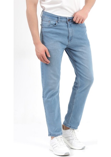 Erkek Mavi Regular Fit Likralı Jean - 5129