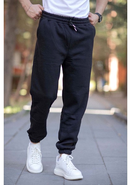 Erkek Eşofman Altı Siyah 3 Iplik Kışlık Cepli Beli Bağcıklı Lastikli Paça - 10008 fiyatları